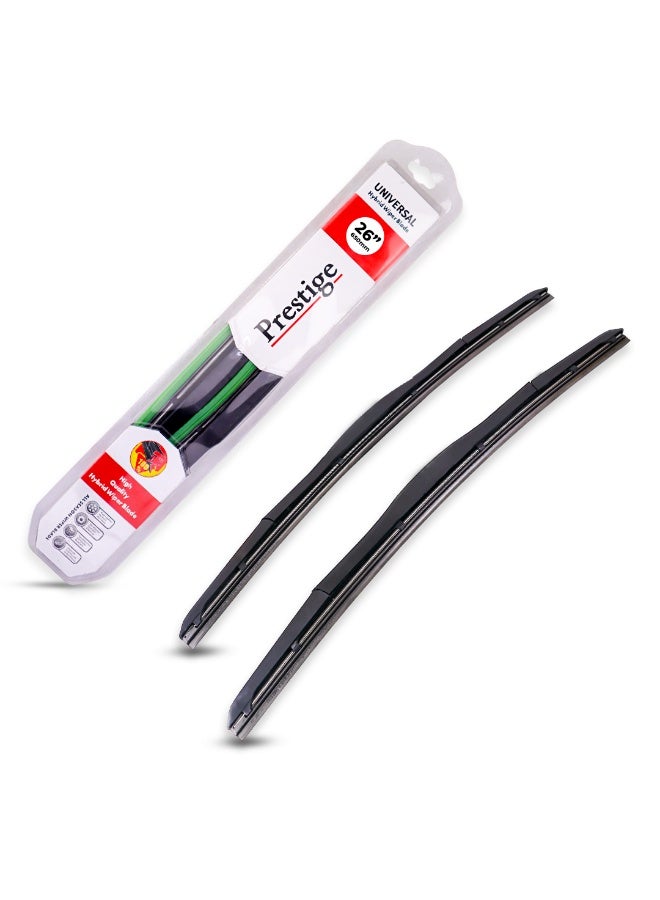Prestige Pack of 2 Hybrid Wiper Blades - All-Season Universal Fit - 26 Inch - Image 1